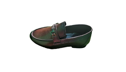 Men’s Brown Formal Loafers – Premium Slip-On Shoes with Elegant Buckle Accent